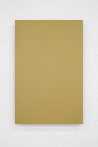 Dunkelgelb nach Muster, 2017, laquer on aluminum, 56 x 36,5 cm