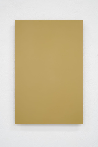 Dunkelgelb nach Muster, 2017, laquer on aluminum, 56 x 36,5 cm